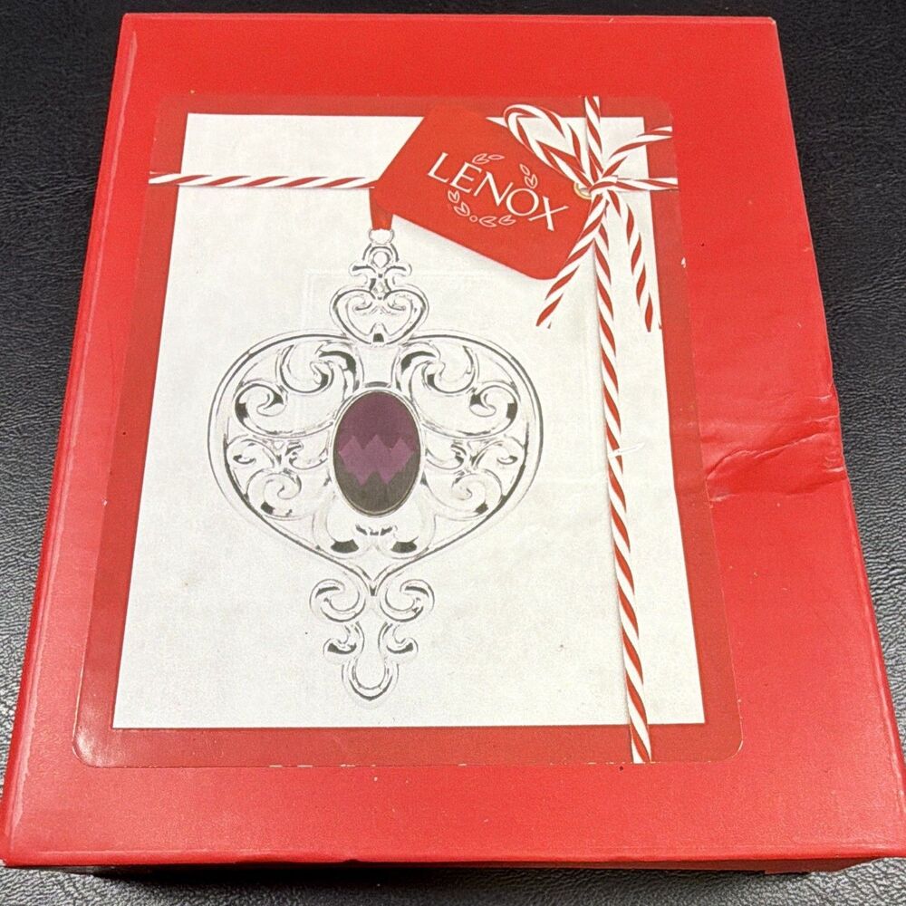 Lenox Bejeweled Spire Ornament Silverplate Purple Crystal 856360 NRFB Christmas